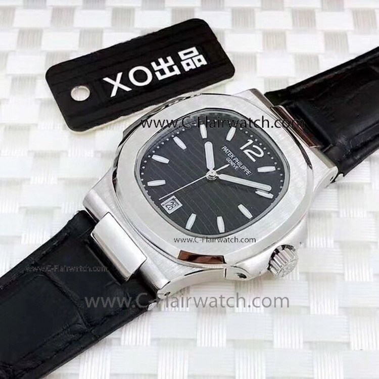 Replica Patek Philippe Nautilus Watches SS Black Dial